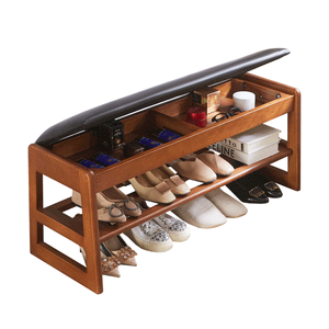 Wooden Storage Entryway Bench (39'')
