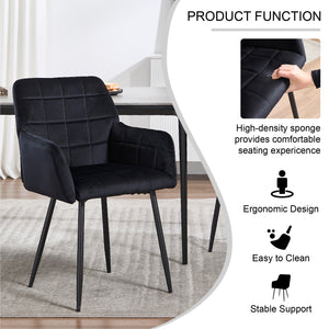 Modern Velvet Dining Chairs (Set of 2)