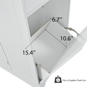 Fluted Storage Kitchen Island (48'')