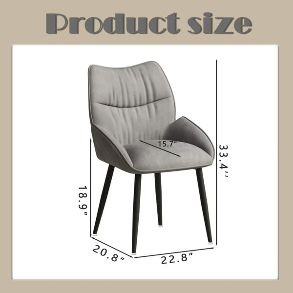 Velvet Upholstered Dining Chairs (Set of 2)