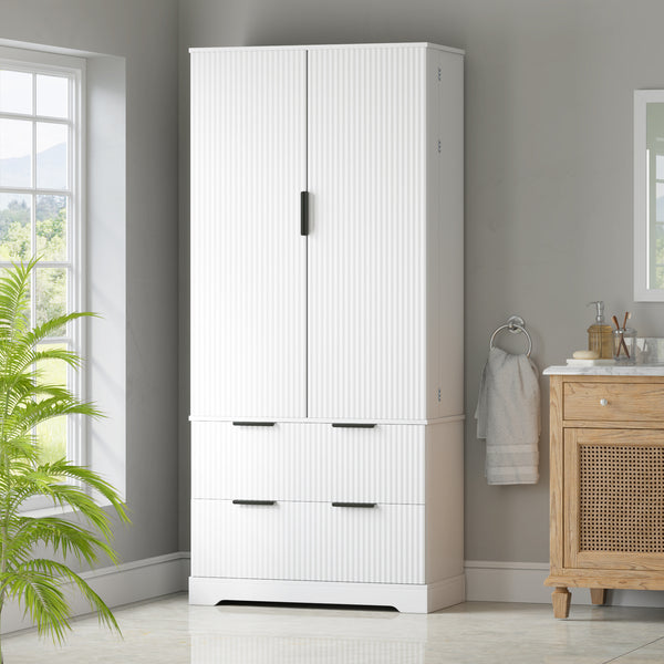 Modern Fluted Buffet Cabinet (71'')
