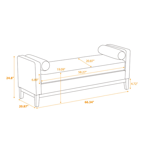 Upholstered Bench (66'')