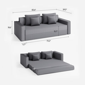 Snooly Convertible Corduroy Sleeper Sofa (82'')