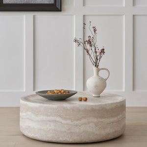 Round Marble-Pattern Coffee Table (31'')