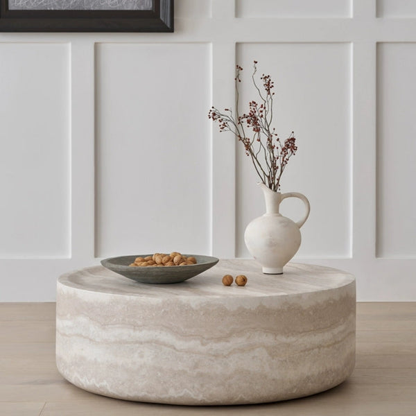 Round Marble-Pattern Coffee Table (31'')