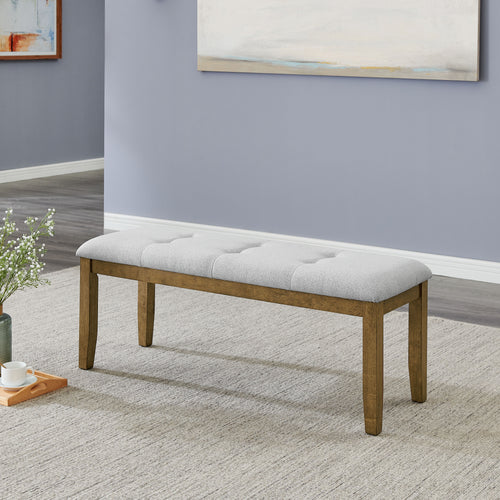 Upholstered Oak Dining Bench (48'')