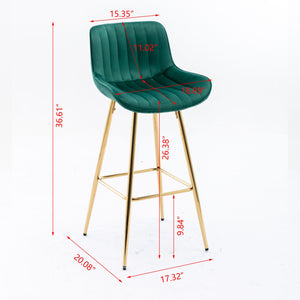 Metal Base Bar & Counter Stools (Set of 2)