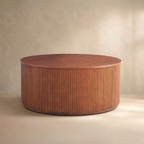 Esmond Fluted Round Lift-Top Coffee Table (35")