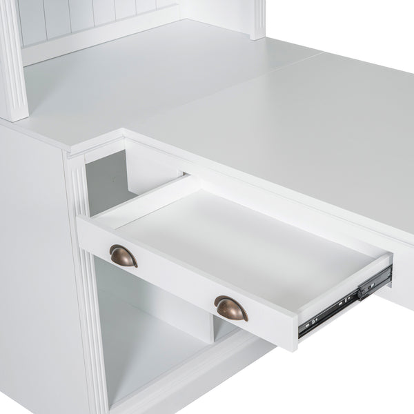 Modern Writing Desk with Bookshelf (35'')