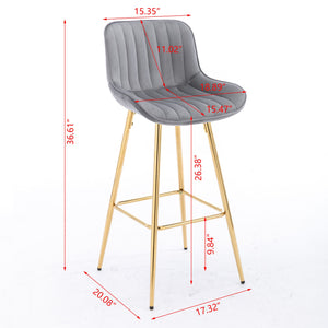Metal Base Bar & Counter Stools (Set of 2)