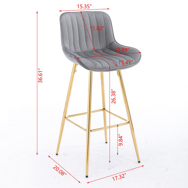Metal Base Bar & Counter Stools (Set of 2)