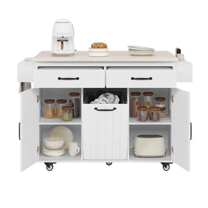 Multifunctional Rolling Kitchen Island (51'')