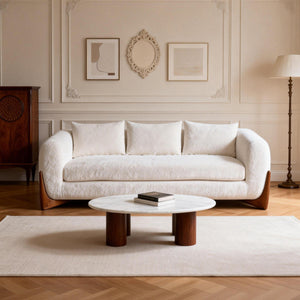 Maeve White Modern Sofa (86")
