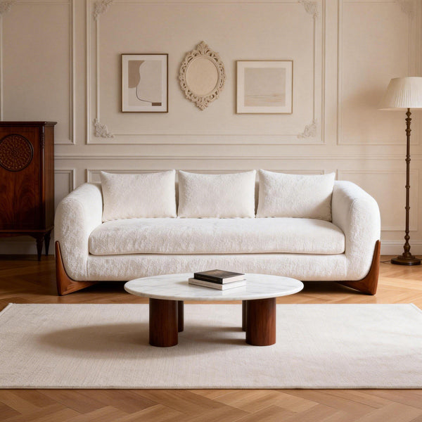 Maeve White Modern Sofa (86")
