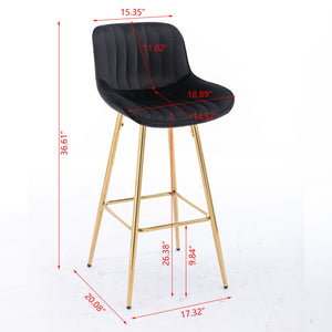 Metal Base Bar & Counter Stools (Set of 2)