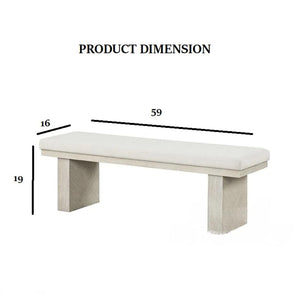 Modern Plinth Base Dining Bench (59'')