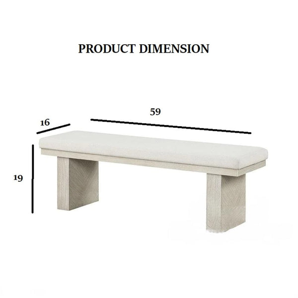 Modern Plinth Base Dining Bench (59'')