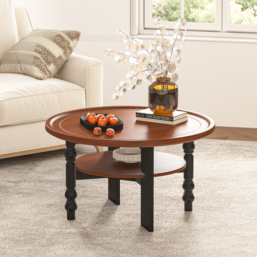 Round Two-tiered Coffee Table (31'')