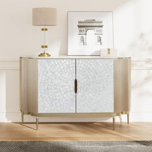 Fluted Marble Top Buffet (59'')