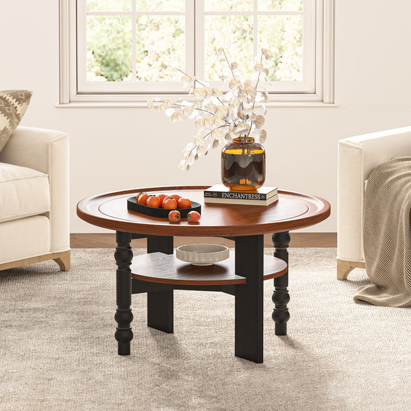 Round Two-tiered Coffee Table (31'')