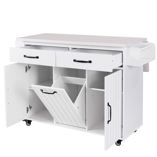 Multifunctional Rolling Kitchen Island (51'')