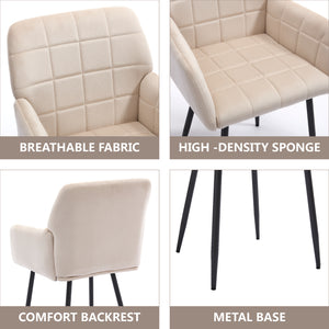 Modern Velvet Dining Chairs (Set of 2)