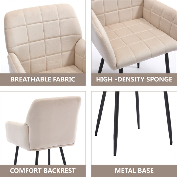 Modern Velvet Dining Chairs (Set of 2)