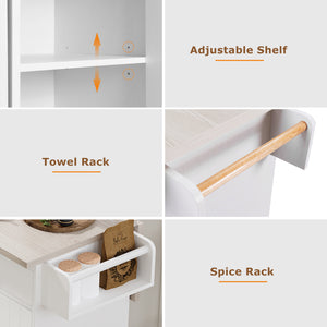 Multifunctional Rolling Kitchen Island (51'')