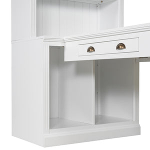 Modern Writing Desk with Bookshelf (35'')