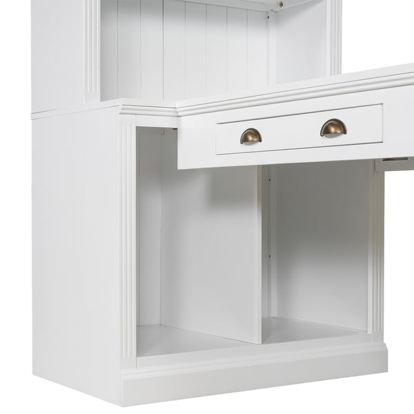 Modern Writing Desk with Bookshelf (35'')