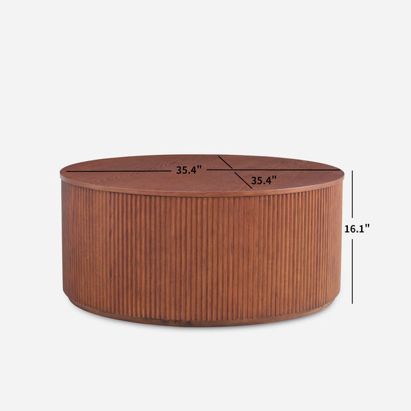 Esmond Fluted Round Lift-Top Coffee Table (35")