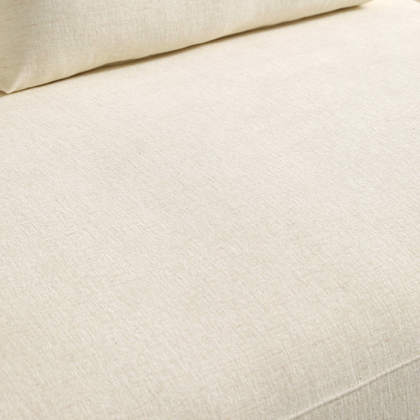 Giverny White Cotton & Linen Curved Sectional Sofa (158")