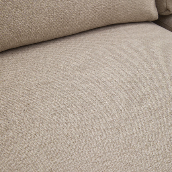 Arden Beige Cotton & Linen Sofa with Ottoman (114")
