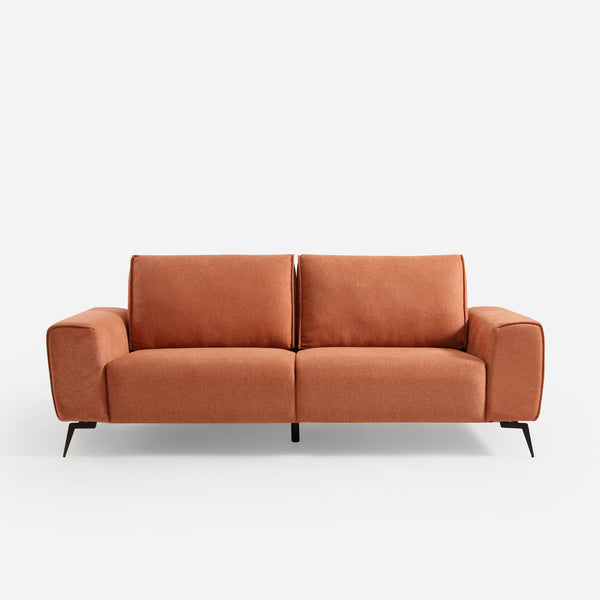 Vora Orange Chenille Modern Sofa (86'')