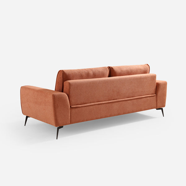 Vora Orange Chenille Modern Sofa (86'')
