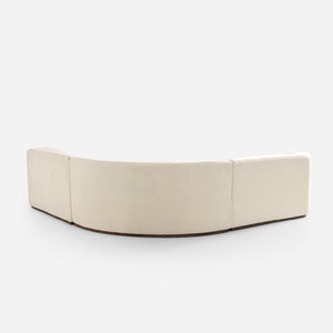 Giverny White Cotton & Linen Curved Sectional Sofa (158")