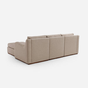 Arden Beige Cotton & Linen Sofa with Ottoman (114")