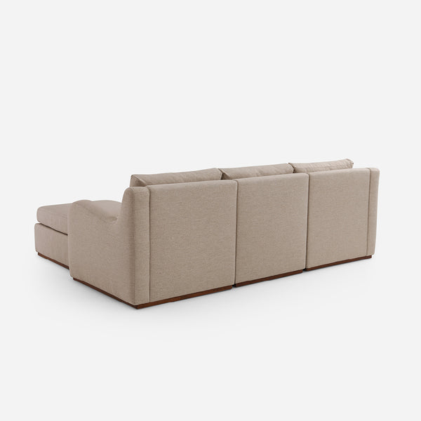 Arden Beige Cotton & Linen Sofa with Ottoman (114")