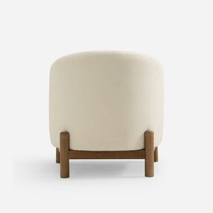 Giverny White Cotton & Linen Barrel Accent Chair