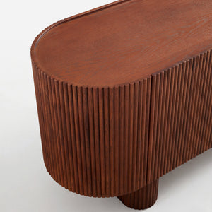 Esmond Walnut Fluted Media Console (84")