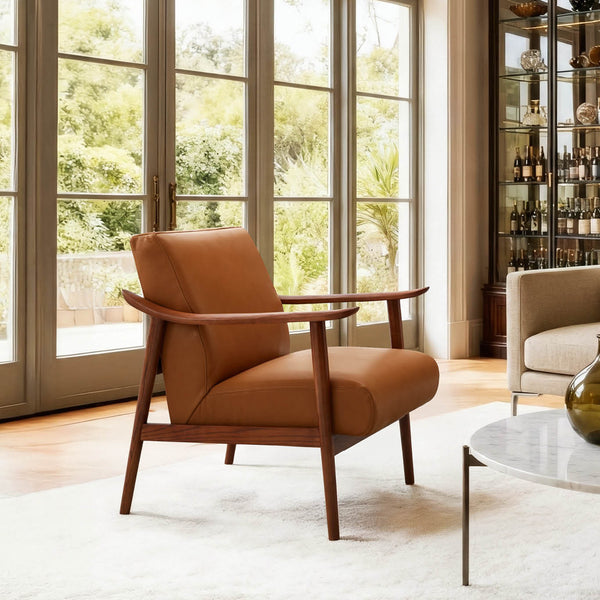 Nestor Genuine Leather Accent Chair