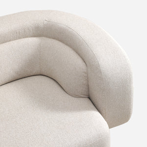 Covan White Cotton & Linen Curved Sofa (104'')