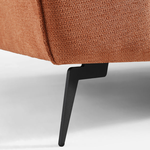 Vora Orange Chenille Modern Sofa (86'')