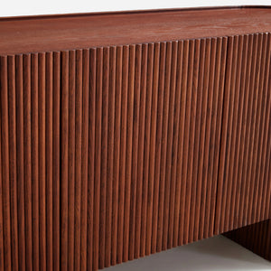 Esmond Walnut Fluted Media Console (84")