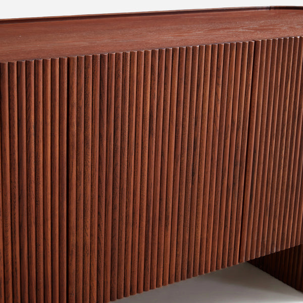 Esmond Walnut Fluted Media Console (84")