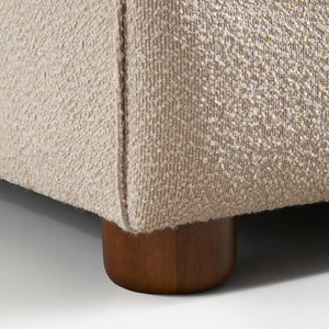 Wave White Bouclé Curved Sofa (86'')