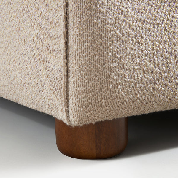 Wave White Bouclé Curved Sofa (86'')