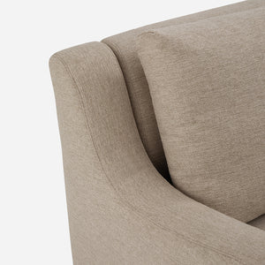 Arden Beige Cotton & Linen Sofa with Ottoman (114")