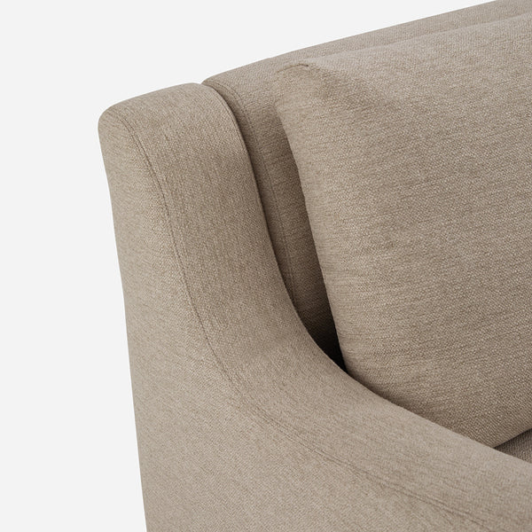 Arden Beige Cotton & Linen Sofa with Ottoman (114")