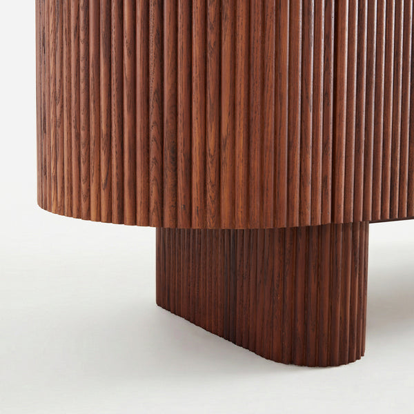 Esmond Walnut Fluted Media Console (84")